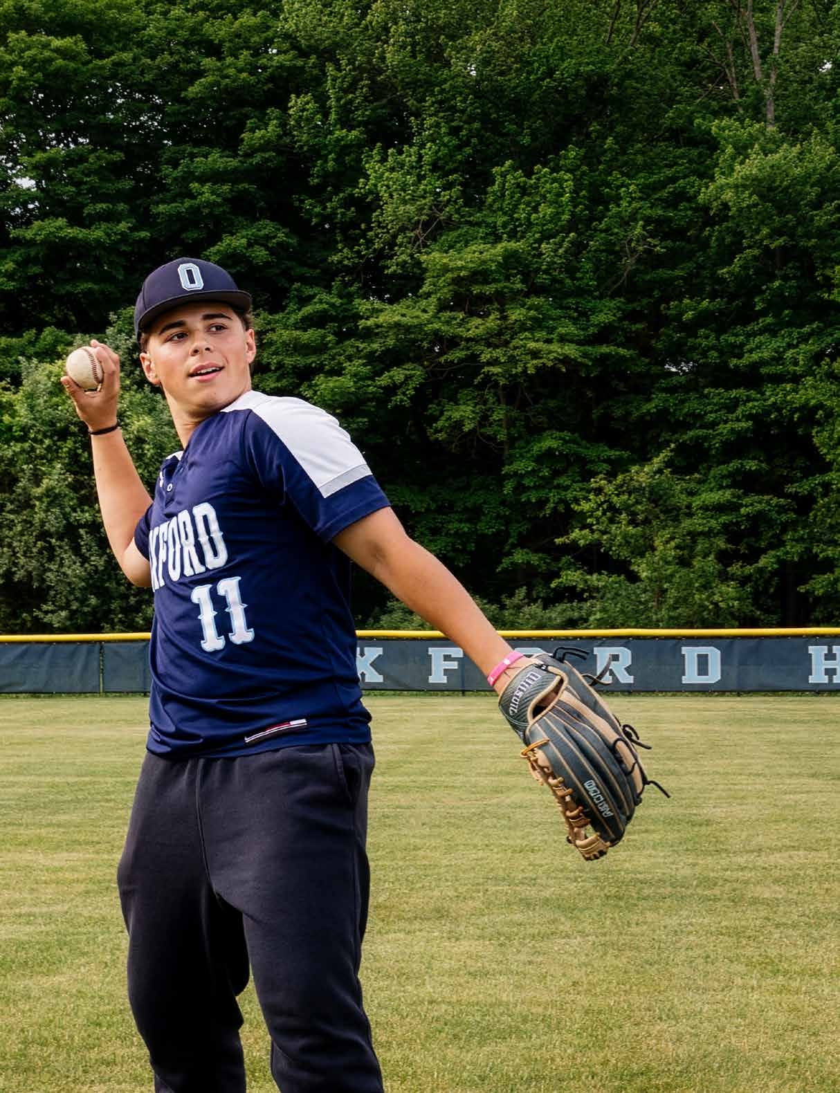 Cole Cianflone throwing a baseball action shot